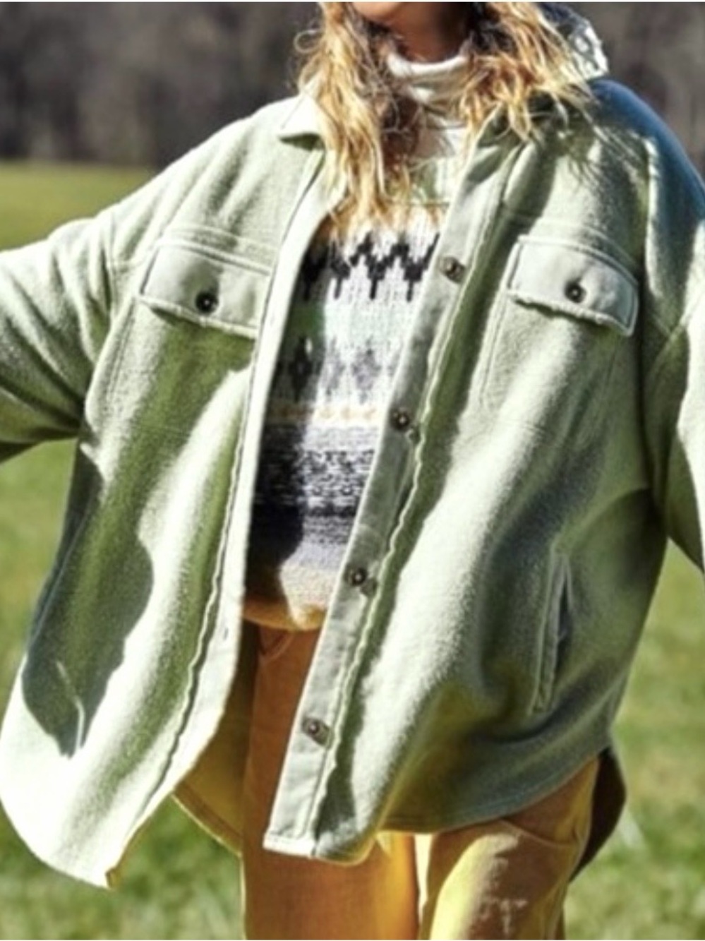 Free People Sugared Mint Light Green Ruby Shacket Jacket S New!